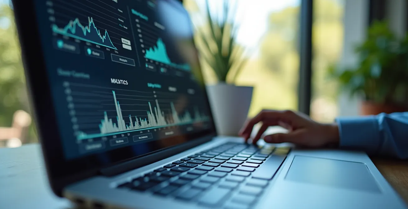 Gros plan détaillé d’un écran d’ordinateur affichant des outils SEO utilisés lors d’une formation à Toulouse